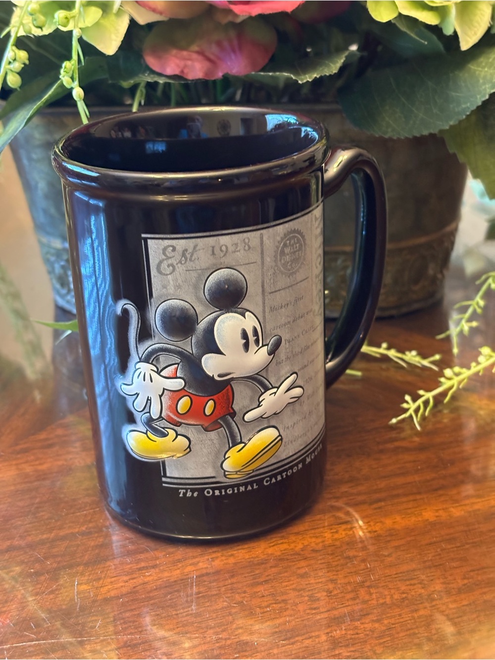 Disney Black Ceramic Mug with Classic Mickey Artwork